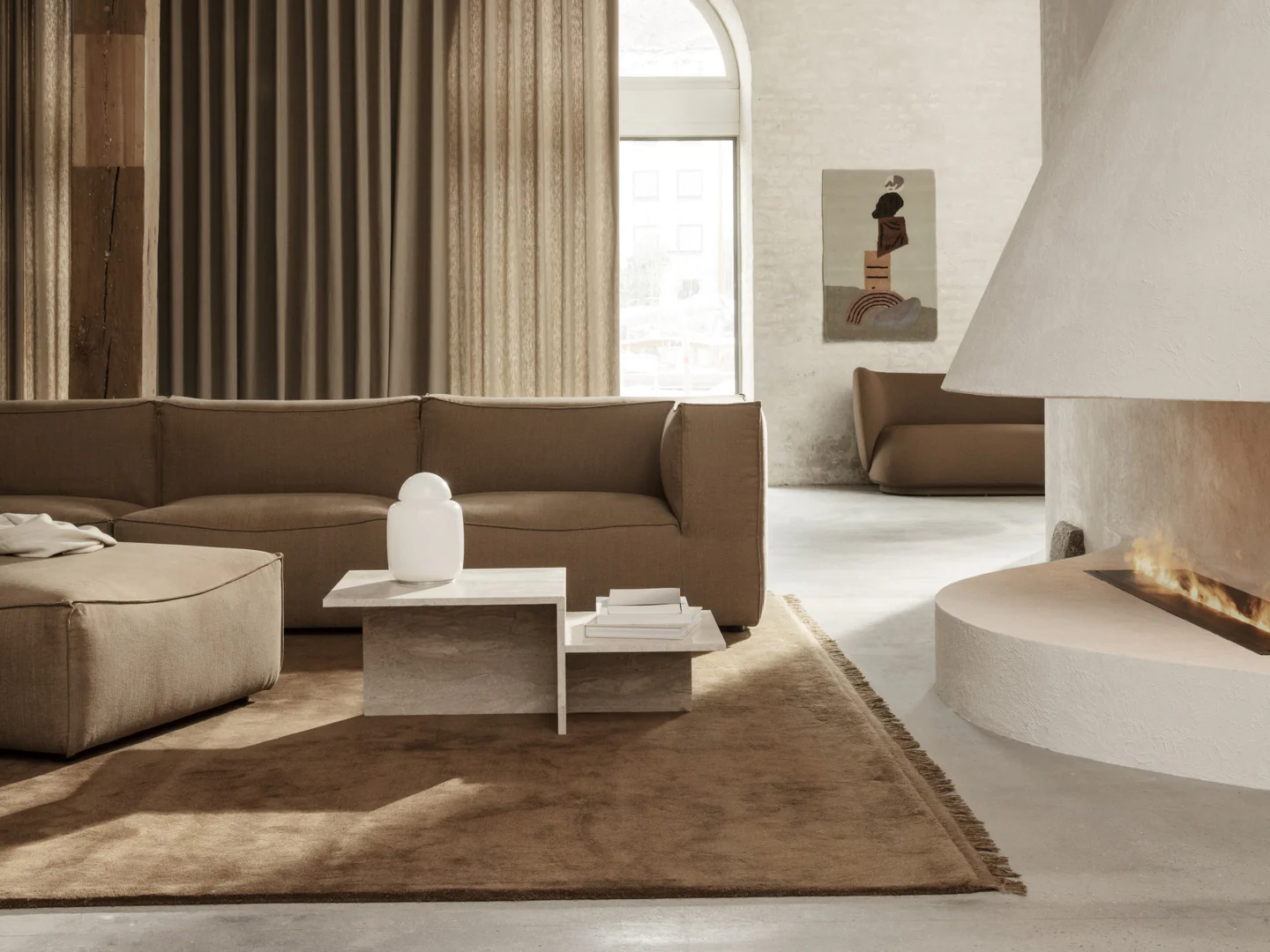 Table basse en travertin