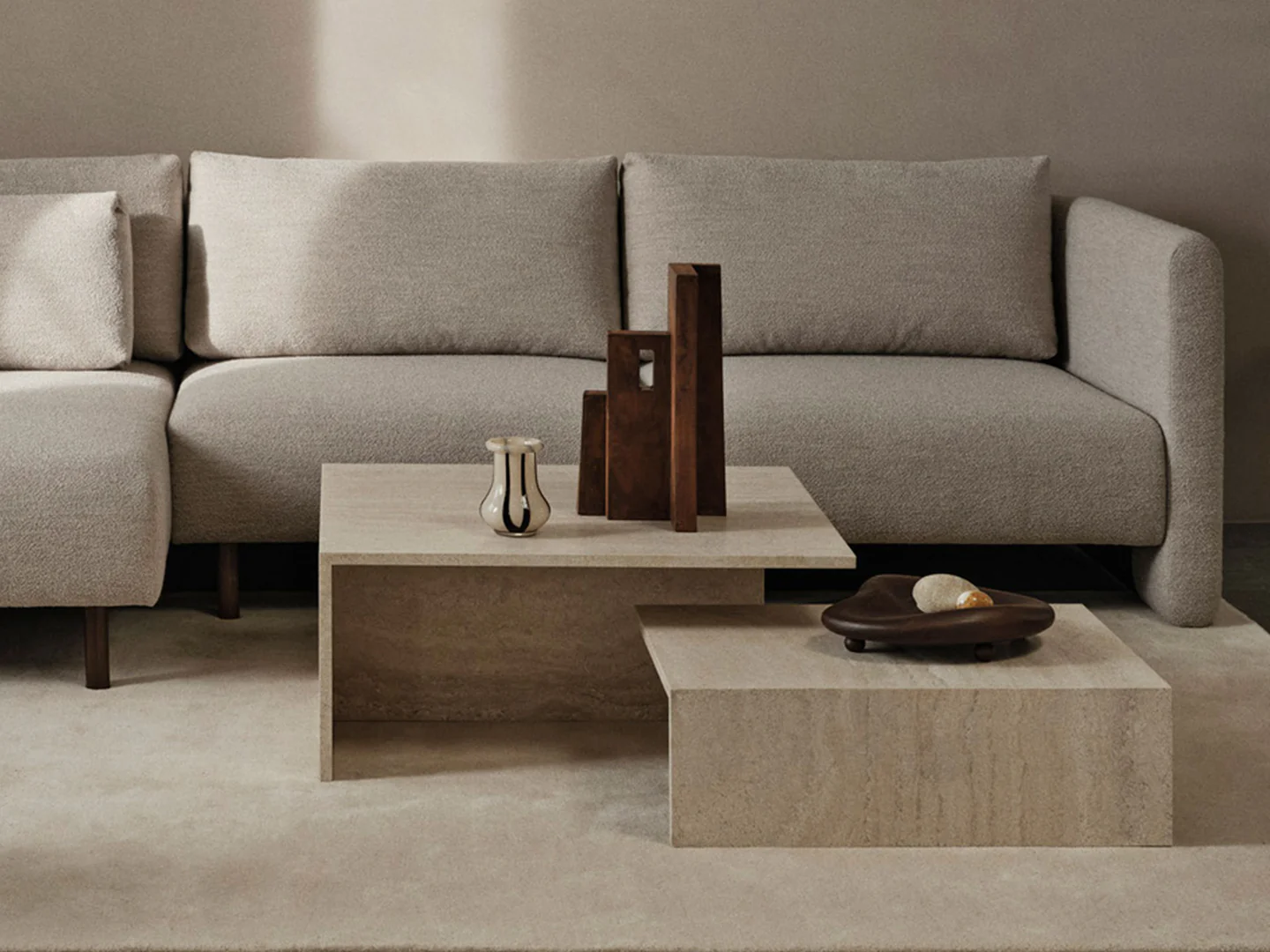 Table basse en travertin